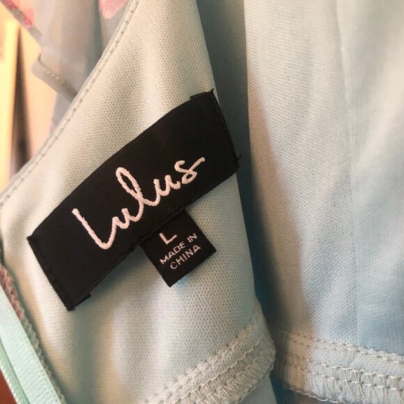 NWT Lulu's Take You There Mint Green Floral Print Maxi Dress sz L - Picture 15 of 16